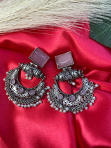 Jhumka with Pink Gemstone - Sparshna