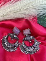 Jhumka with Pink Gemstone - Sparshna