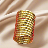 Anti Tarnish Gold Plated Non Brass Spiral Design Light Weight Adjustable Size Bracelet for Women and Girls.