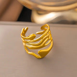 Chunky Hollow Abstract Wide Ring