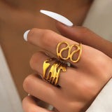 Chunky Hollow Abstract Wide Ring