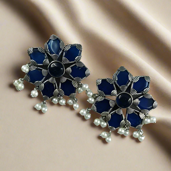Beautiful Brass Stone Stud Earrings – Perfect for Everyday Use