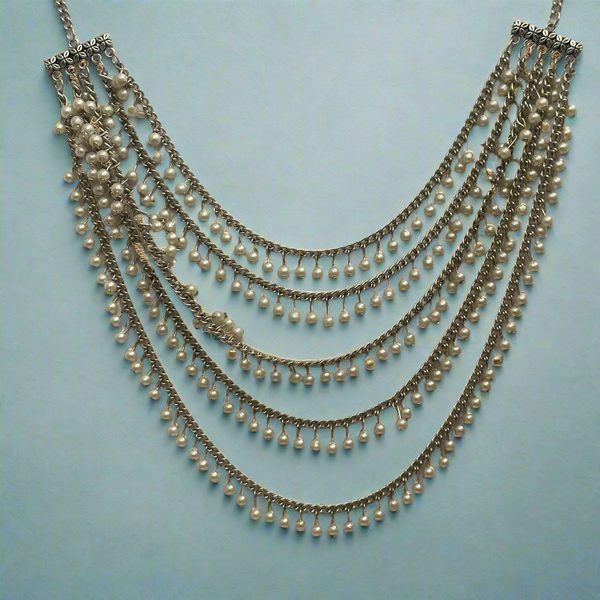 5 Layer Pearl Chain Partywear Necklace