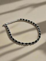 Casual Wear Crystal Anklet with Silver Look Finish