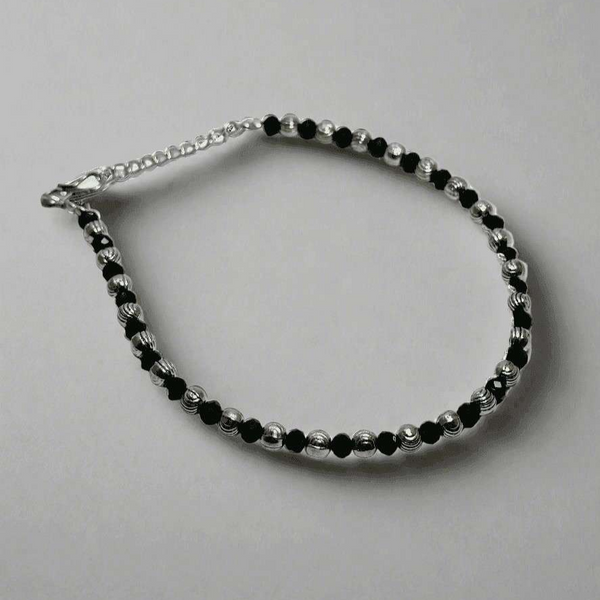 Casual Wear Crystal Anklet with Silver Look Finish