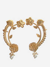 Ethnic Rose Earcuff | Gold Plated Pearl - Sparshna