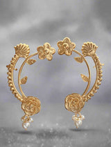 Ethnic Rose Earcuff | Gold Plated Pearl - Sparshna Jewellery
