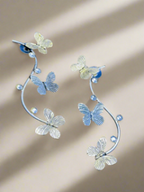 Oxidized Butterfly Stud Earrings | Lightweight Two-Tone