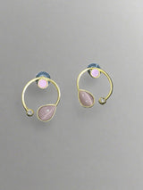 Premium Quality Golden Stone Earrings | Unique Western Style Light Weighted Stud - Sparshna Jewellery