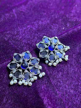 Beautiful Brass Stone Stud Earrings – Perfect for Everyday Use - Sparshna Jewellery