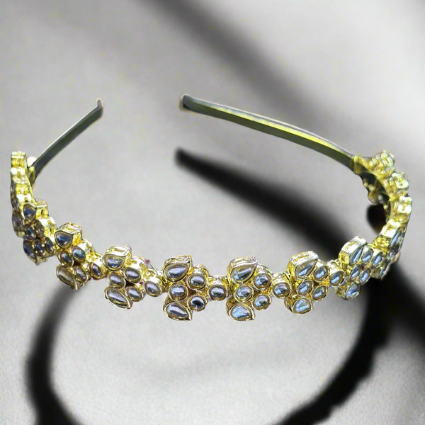 Stylish Gold Plated Kundan Hair Bands For Girls