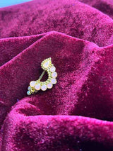 Marathi Style Golden Polish Nosepin For Girls - Sparshna Jewellery