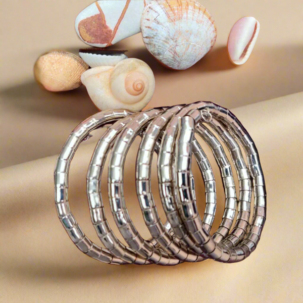 Anti Tarnish Silver Plated Non Brass Spiral Design Light Weight 6 layer Adjustable Size Bracelet