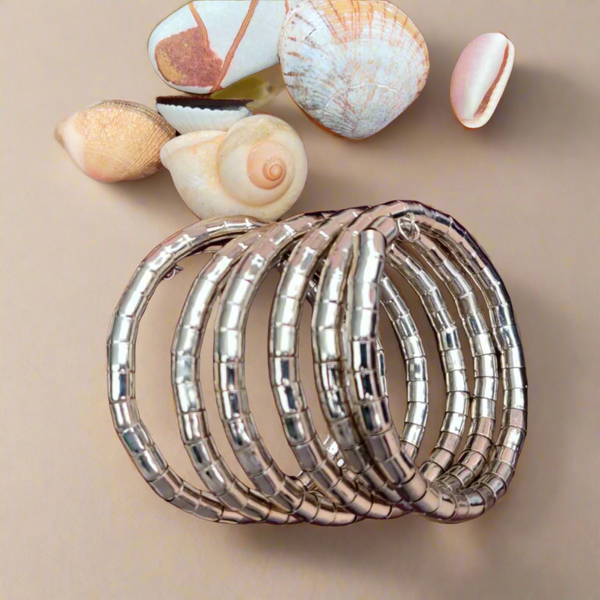 Anti Tarnish Silver Plated Non Brass Spiral Design Light Weight 6 layer Adjustable Size Bracelet