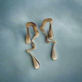 Abstract Brass Water fall Dangle Earrings
