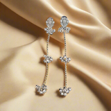 German Silver Designer Stud with Taseel Chain Ghunghru Earring