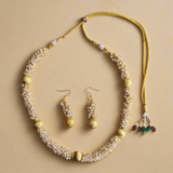 Pearl and Gold Necklace with Matching Earrings