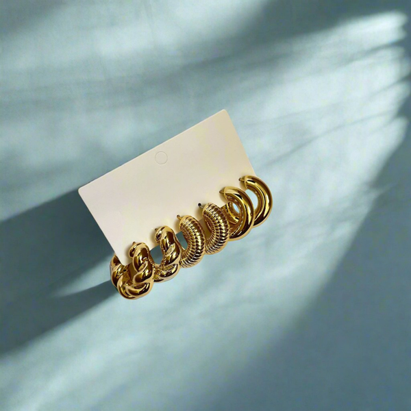 Combo of 3 - Gilded Curve Hoop Pack - Earring