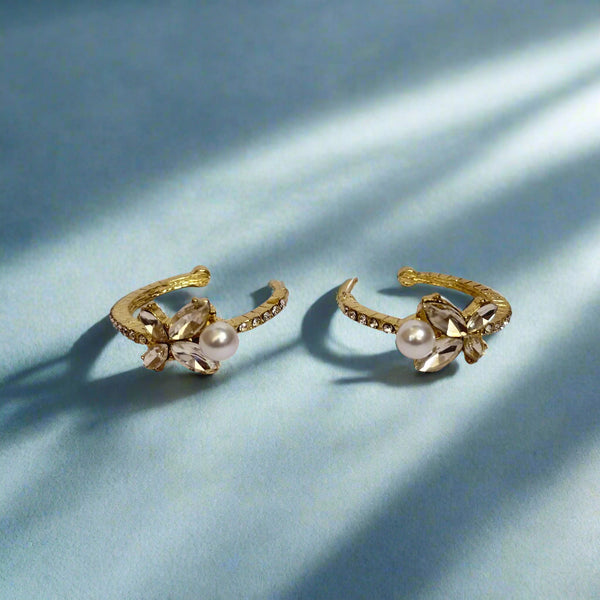 Lustre Petal Half‑Hoops - Earring