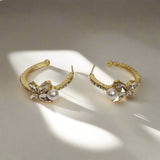 Lustre Petal Half‑Hoops - Earring