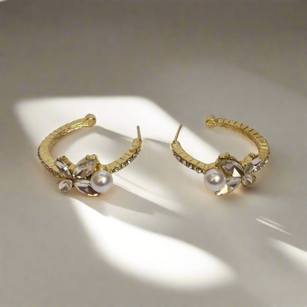 Lustre Petal Half‑Hoops - Earring