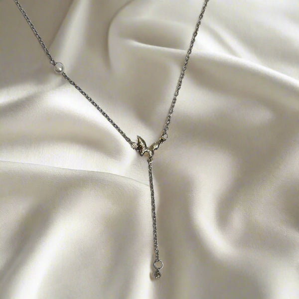 Silver Dove Y‑Necklace