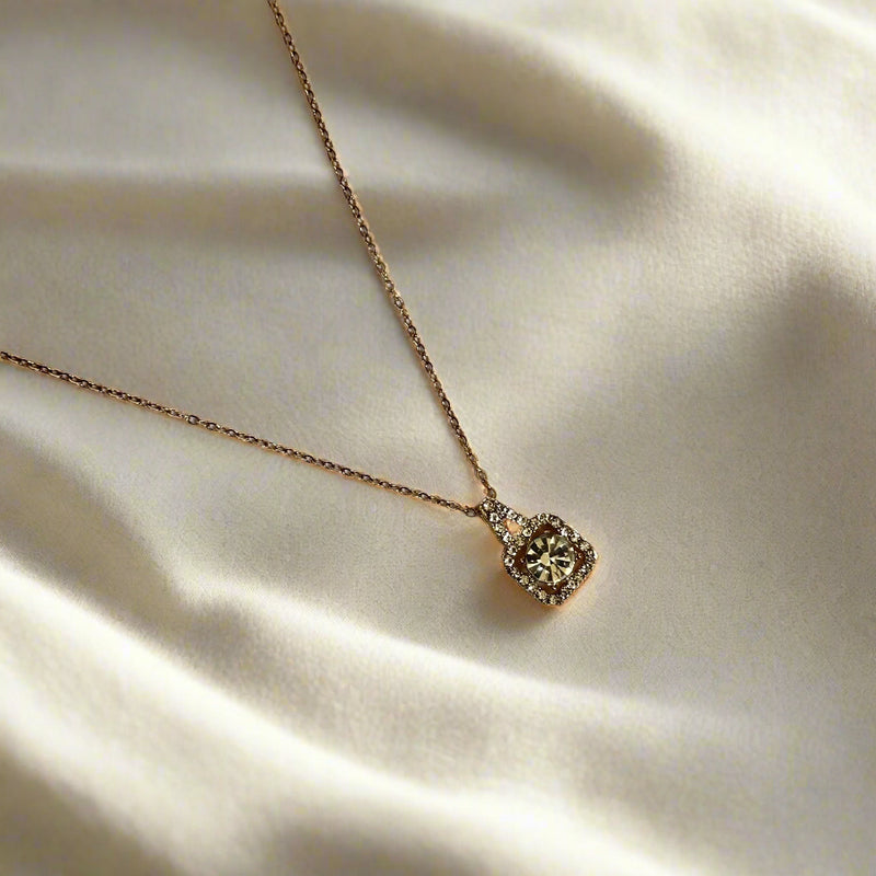Stellar Halo Solitaire Pendant