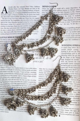 German Silver Ear Chains with Horse Design Stud Small Jhumka Earring