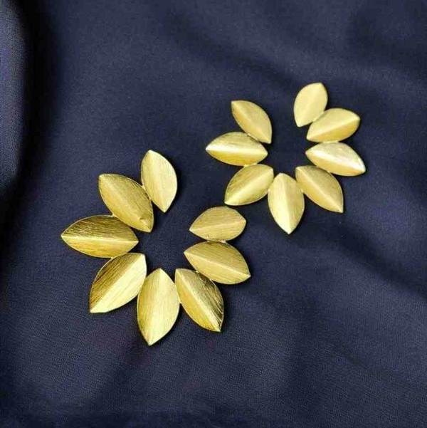 Golden Leaf Stud Earrings
