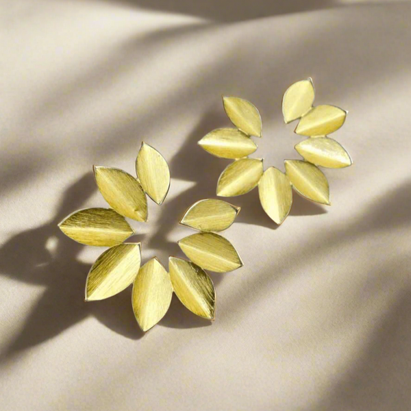 Golden Leaf Stud Earrings