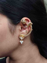 Ethnic Rose Earcuff | Gold Plated Pearl - Sparshna Jewellery