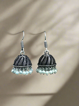 Oxidized German Silver Pearl Jhumki Earring