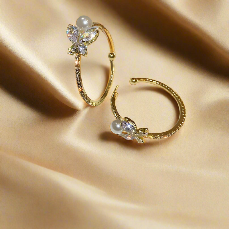 Crystal Butterfly Hoop Earrings