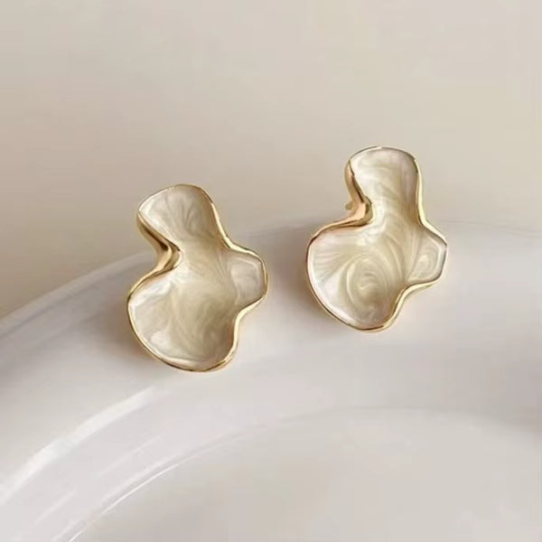 Irregular Shape Dripping Enamel Stud Earrings