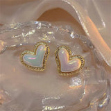 Pearl Heart Stud Earrings