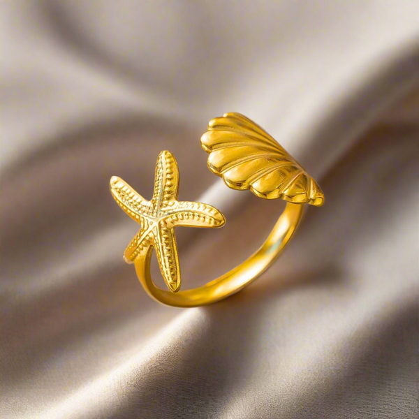 Sea Shell & Starfish Ring