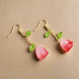 Leaf & Tulip Hanging Earrings