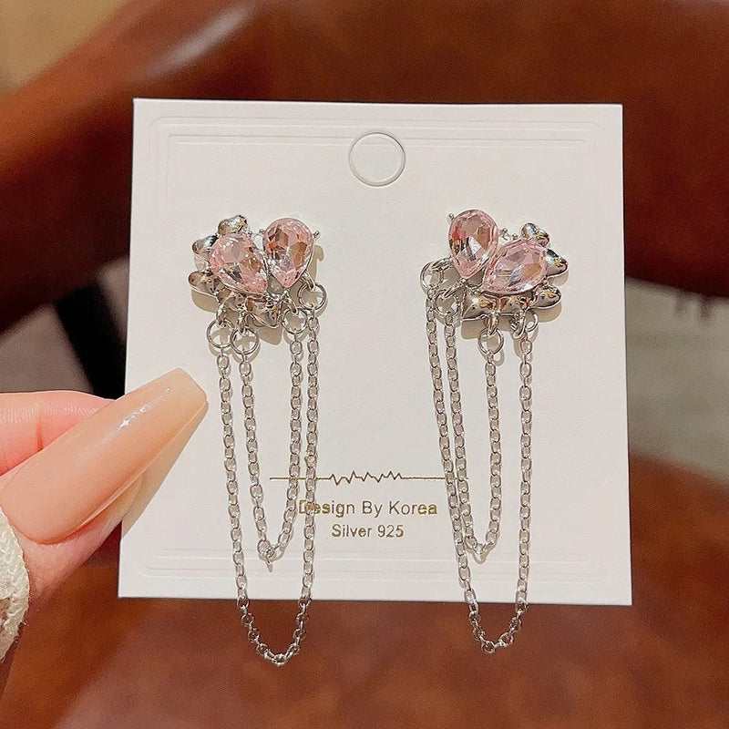 Multi-Hearts Chain Earrings