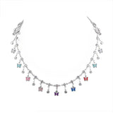 Multicolor Butterfly Charms  Choker Necklace