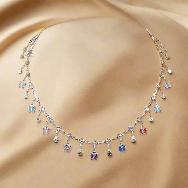 Multicolor Butterfly Charms  Choker Necklace