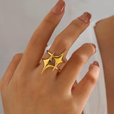 Distinctive Twin Stars Ring