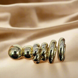 3pairs Gold Chunky Earrings Combo Card
