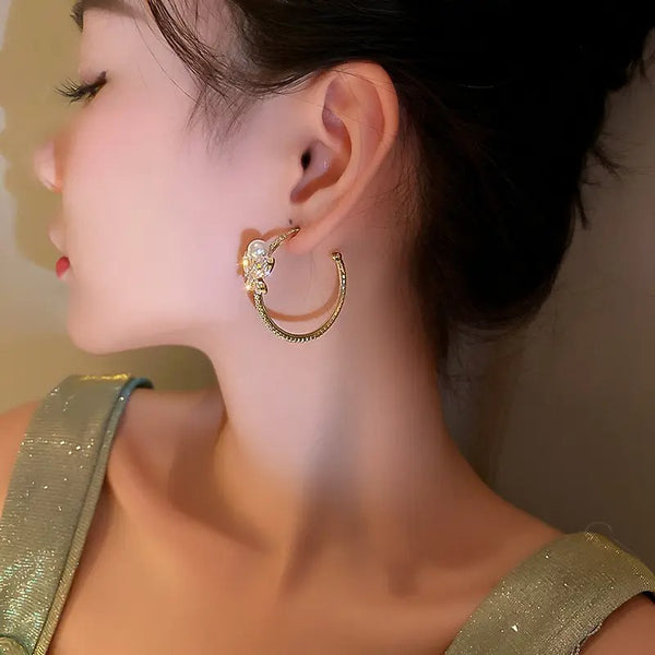 Crystal Butterfly Hoop Earrings