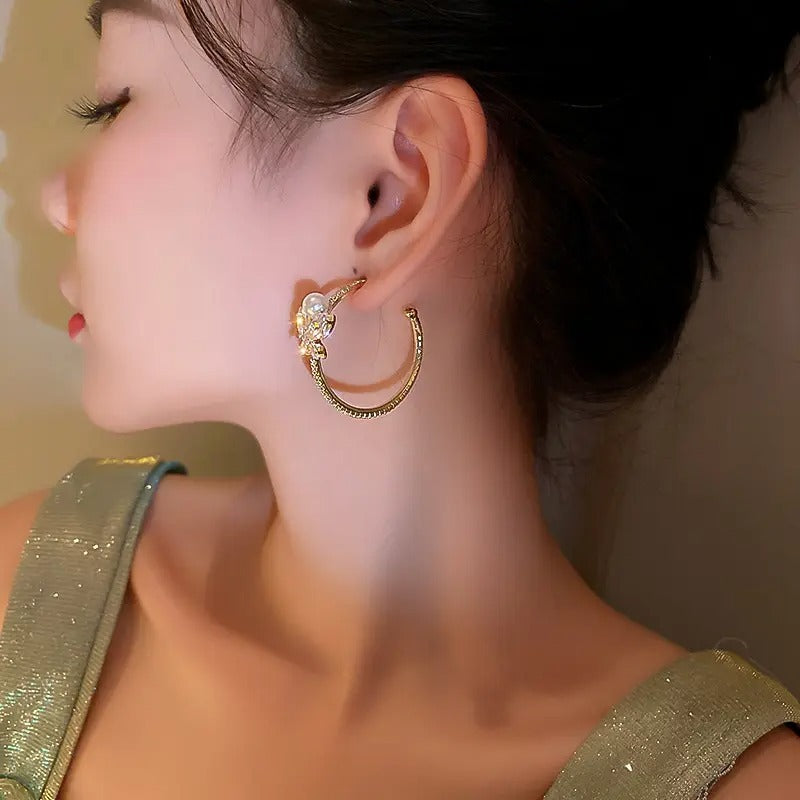 Crystal Butterfly Hoop Earrings