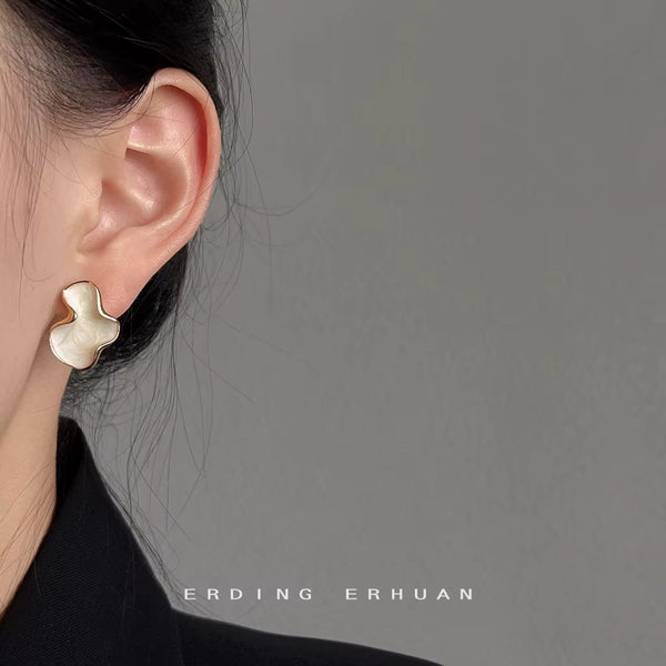 Irregular Shape Dripping Enamel Stud Earrings