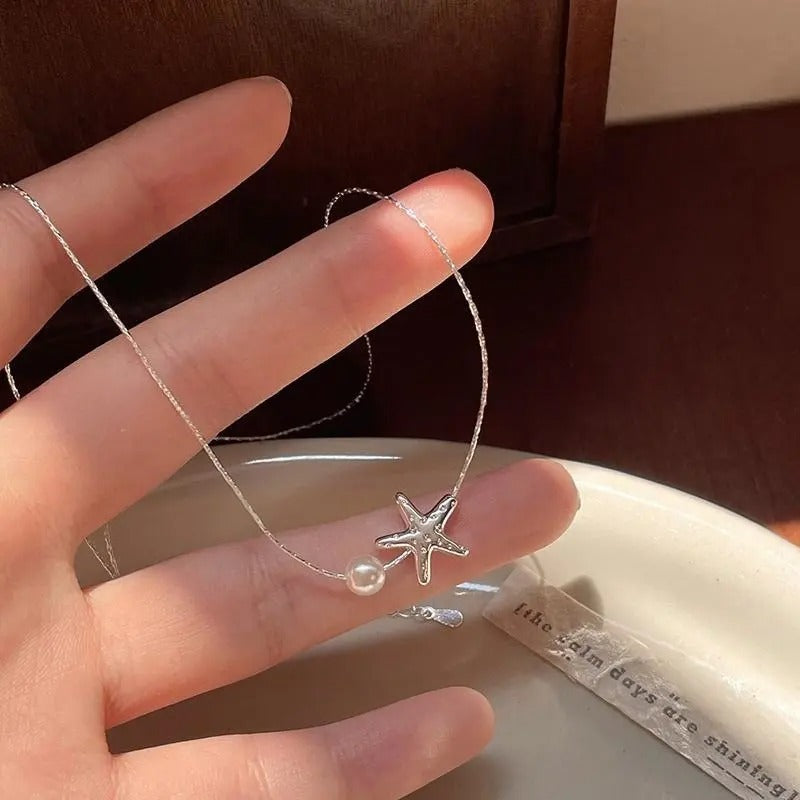Trendy Starfish Pearl Necklace