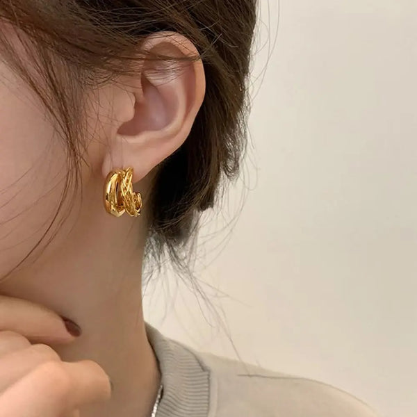 Double Layer Hoop Earrings