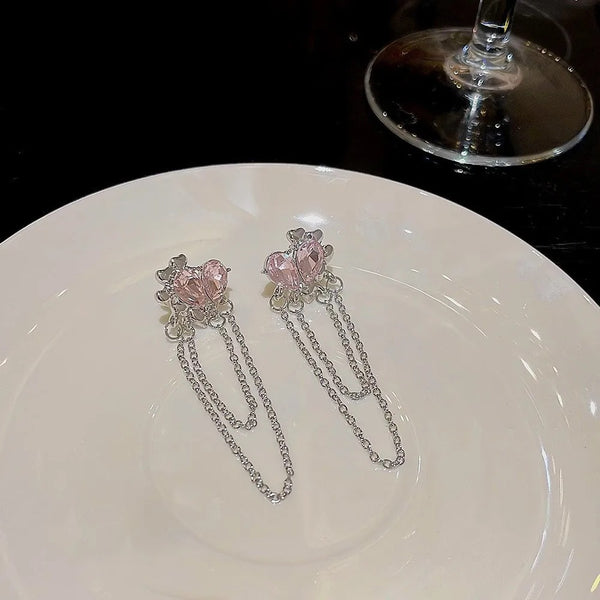 Multi-Hearts Chain Earrings