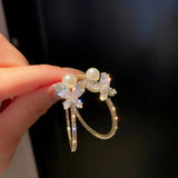 Crystal Butterfly Hoop Earrings