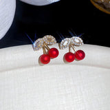 Rhinestone Cherry Earrings